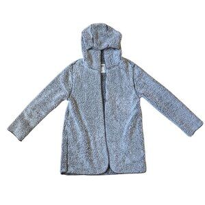 PINK Victoria’s Secret Women's Open Front Hooded Cozy Sherpa Gray Size XS